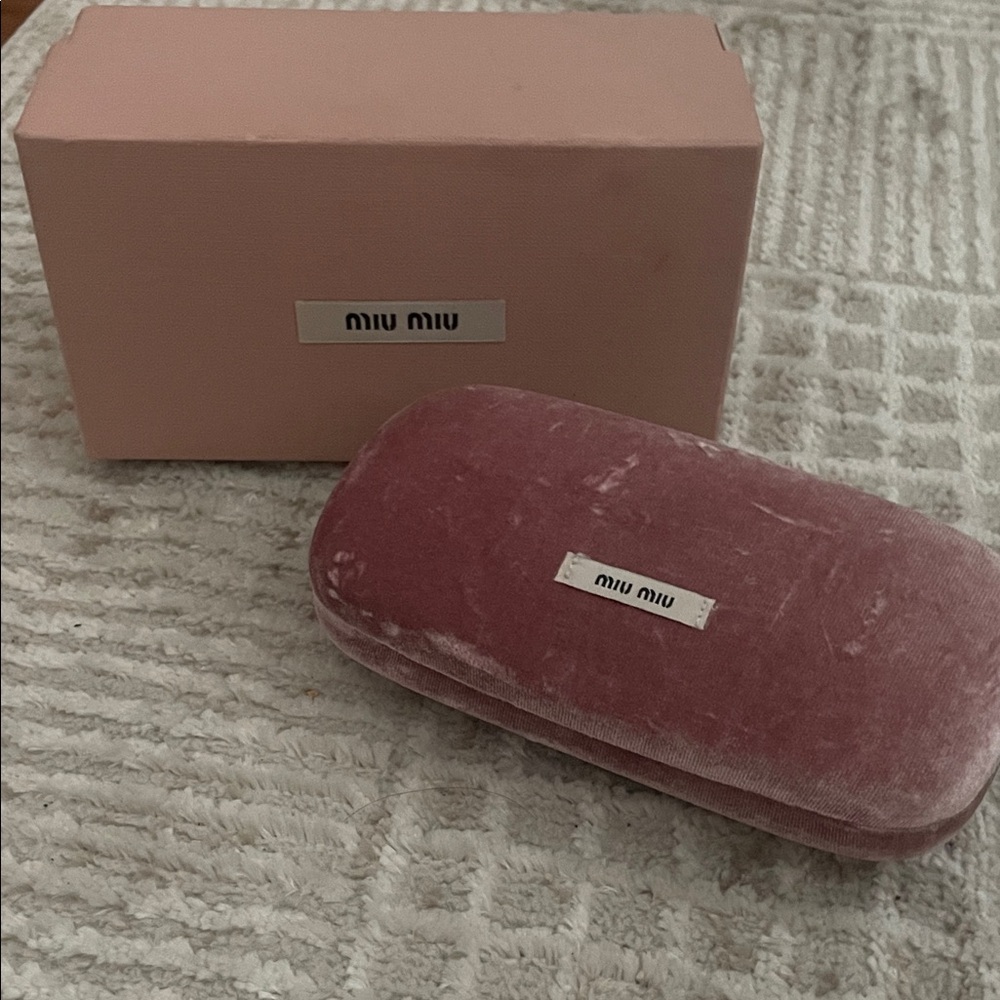 Miu Miu Rose Velvet Eyewear Case with Box